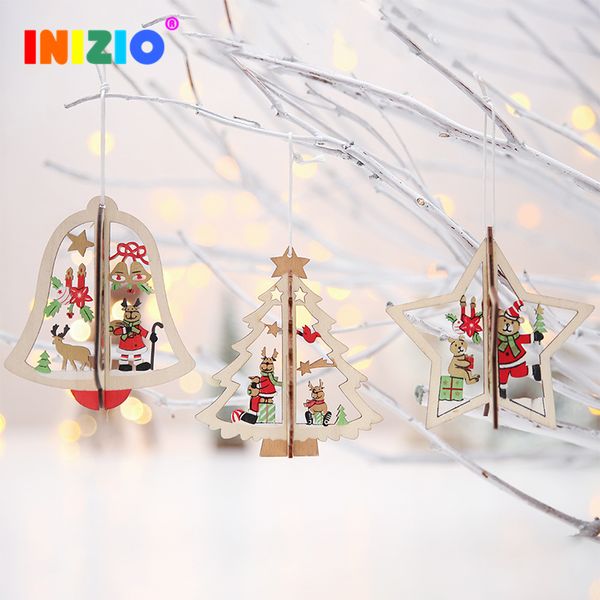

ornaments for the christmas tree wood decoration for christmas tree new year gifts decor home