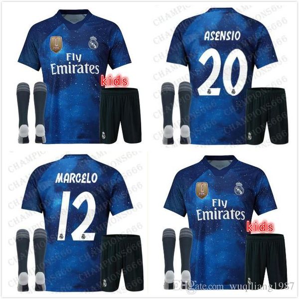 

Kid kit 19 20 ea port real madrid blue 2019 ramo a en io modric i co bale occer jer ey 2020 cami eta maillot ouvenir game ver ion