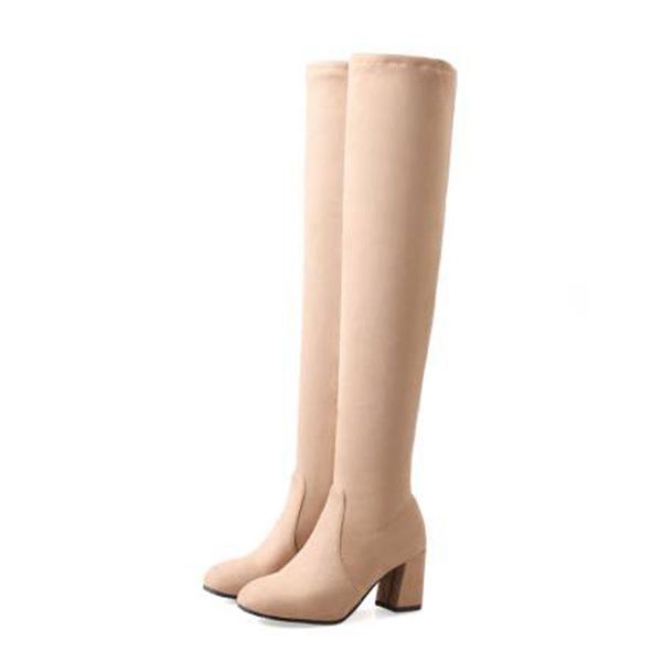 

over-the-knee boots women boots female winter shoes women suede long ladies thigh high 07-18, Black