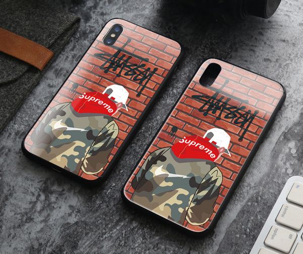 

luxury sup phone cases cool boy tempered glass back cover fashion desinger protector for iphone x xs xr xs max 6 6s 6plus 7 7p 8 plus