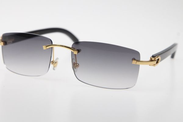 

2020 Free Shipping Rimless 8200757 glasses Unisex Black Genuine horn Buffalo horn Rimless Sunglasses driving glasses Frame Size: 56-18-140mm