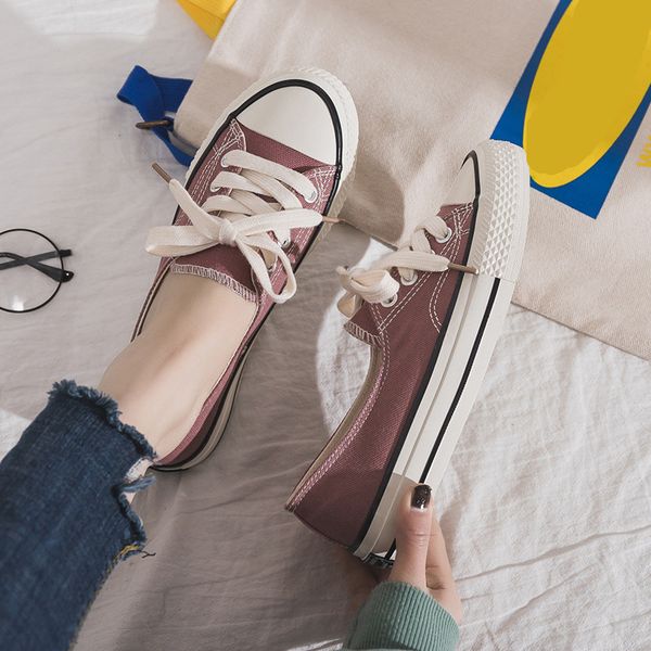 

all-match round toe shallow mouth korean shoes espadrilles for women casual female sneakers 2020 summer new solid lace-up, Black