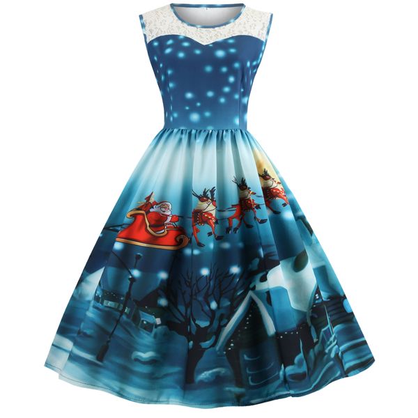 

women dress o neck sleeveless patchwork retro christmas gift carriage print casual plus size s- 2xl europen american fashion clothes, Black;gray
