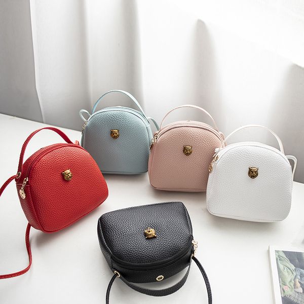 

women's pu shoulder bag 2020 new fashion lychee pattern female bag messenger phone