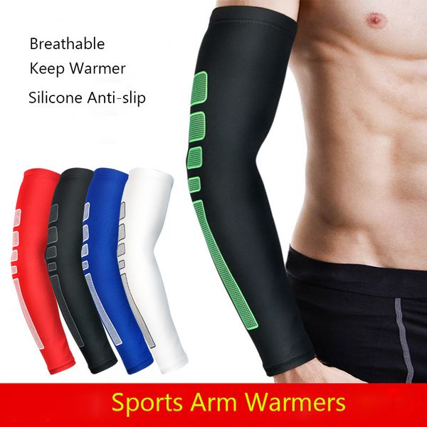

elastic basketball arm sleeves armband soccer volleyball men breathable elbow support brace sports accessory women sports safety, Black;gray
