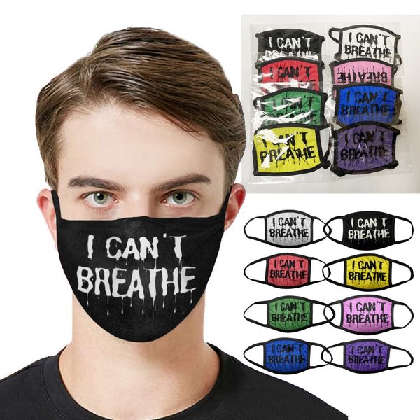 

us stock new i can't breathe masks black lives matter face mask george floyd masks washable reusable cotton mask fy9124