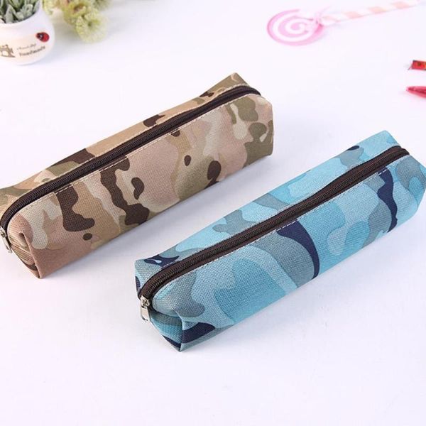 

1 pc camouflage pencil case for boys and girls school supplies zipper pouch 4 colors pencil bag