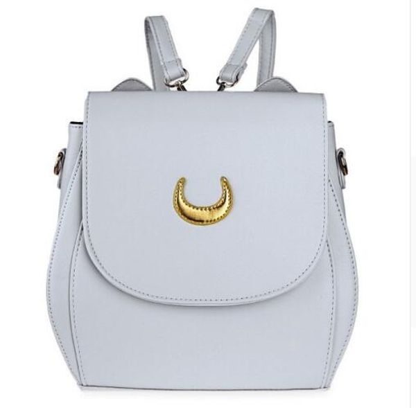 

korean women backpack pu leather sailor moon backpack multifunction black white cat ladies girls travel back pack