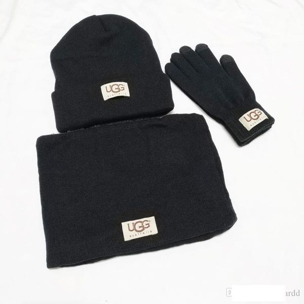 

scarf hat gloves three-piece men women letter embroidery beanies knitted caps men women sport ski hats hight quality, Blue;gray