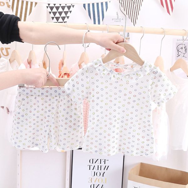 

kids designer clothes girls 2020 children's western style suit 1-3 baby casual short sleeve two-piece suit fashion, White