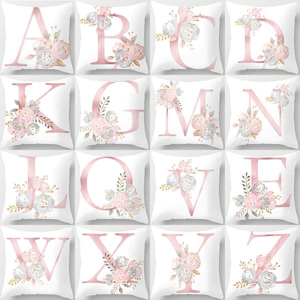 

26 letters cushion cover letter home decorative pillowcase polyester throw pillow case cushion cover for sofa almohada poszewka