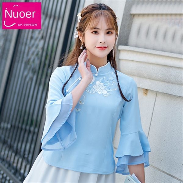 

republic of embroidered china style women's two-piece suit chinese style hipster embroidered stand collar chinese tang suit cheongsam t, White