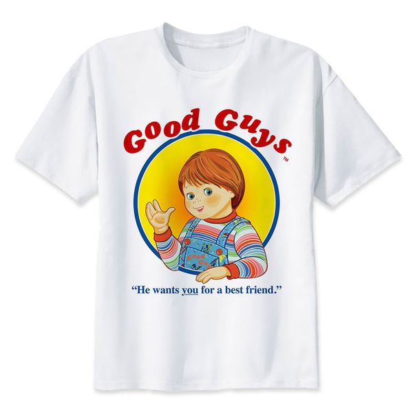 

chucky t shirt men summer fashion t-shirt casual white print o-neck print male men tees, White;black