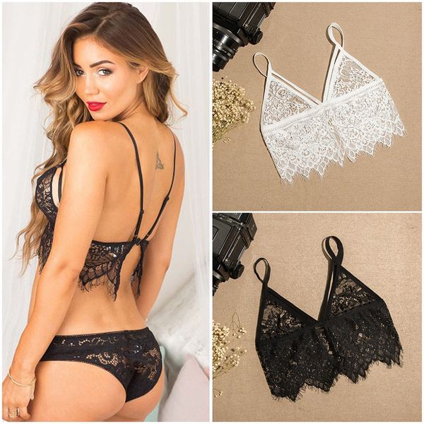 

women summer spaghetti strap ladies camisole lace bralette clubwear, Black;white