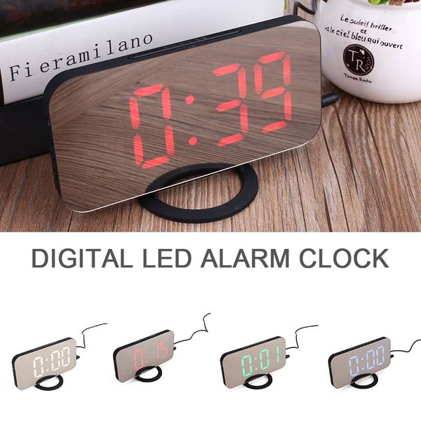 

mirror surface automatic multi-functional timepiece led display alarm clock remind horologe time kitchen timer home gift prompt