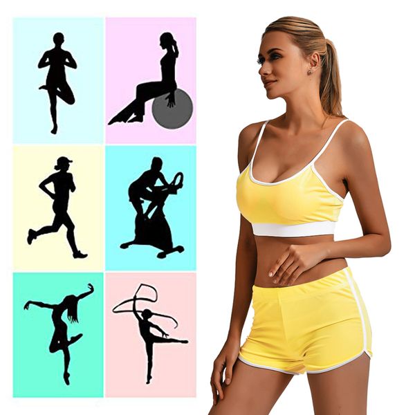

nibesser women 2pcs sporting sets tracksuit tights sportswear joggers set 2019 summer sleeveless crop vest &shorts workout set, White