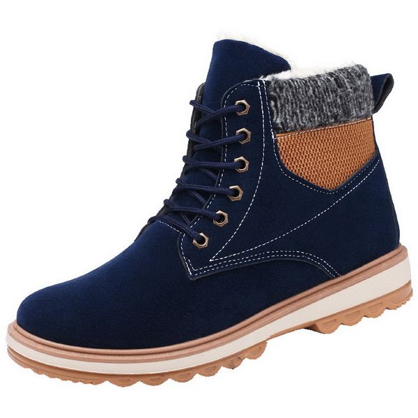 

men boots non-slip snow boots men ankle boots with fur fashion winter keep warm man sneakers work shoes 3 color, Black