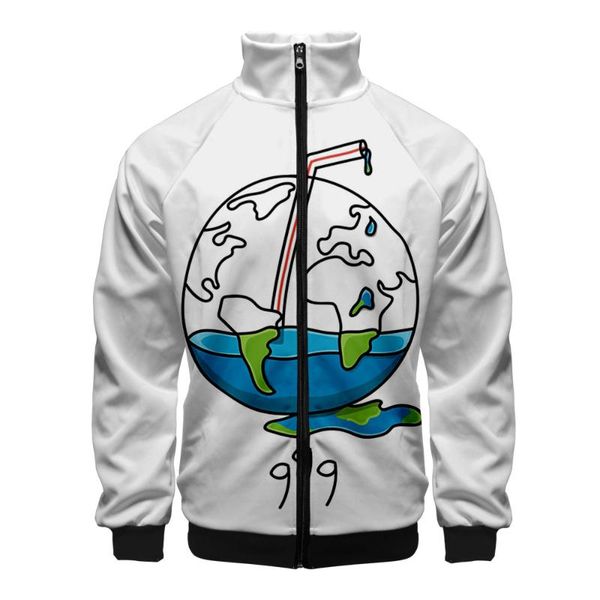 

juice wrld zipper stand-up collar jacket in boys/girls fashion juice wrld highstreet autumn and spring hip hop popular 3d, Black;brown