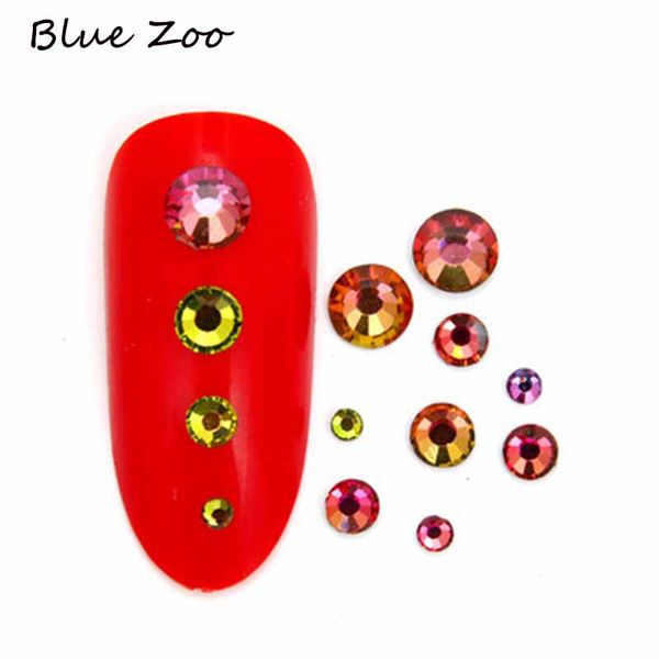 

blue zoo 1 pack studs nail art acrylic rhinestones flat drill manicure accessories 3d diy nail art decorations mixed size, Silver;gold