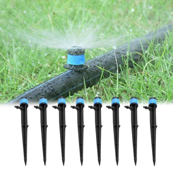 

10pcs drip irrigation adjustable sprinkler micro spray garden plants 360 degree watering dripper inserting maintenance equipment