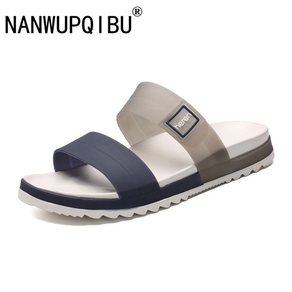 

sandals men summer slippers fashion peep toe flip flops male outdoor non-slip flat beach slides sandals home breathable slippers, Black