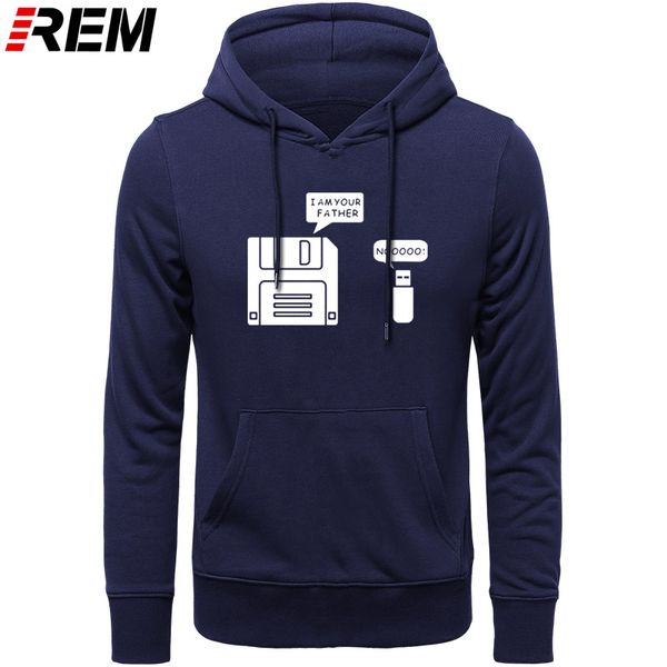 

rem new usb floppy disk i am your father men cotton long sleeve humor disk casual camisetas hombre mans hoodies, sweatshirts, Black