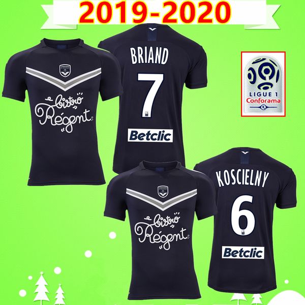 

bordeaux soccer jerseys 2019 2020 briand de preville adli pablo kalu kit 19 20 football shirts home blue, Black;yellow