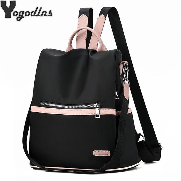 

2020 casual oxford backpack women black waterproof nylon school bags for teenage girls fashion travel tote packbag