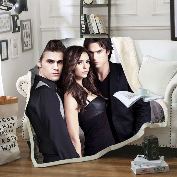 

cloocl the vampire diaries 3d printed fleece blanket for beds thick quilt fashion bedspread sherpa throw blanket adults kids