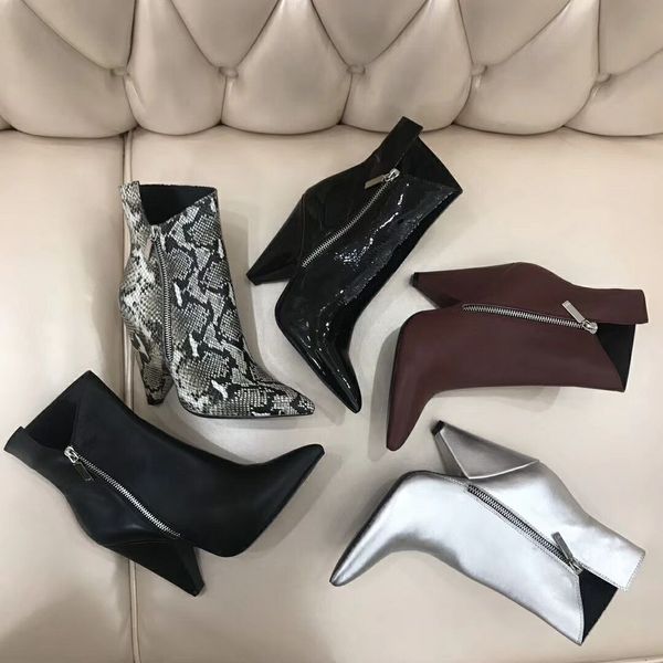 Sapatos estilo clássico europeu romanos, Ladies'Shoes, Martin Botas, zipper Motos Botas, sensuais botas carta decoração Rubber laweier inferior