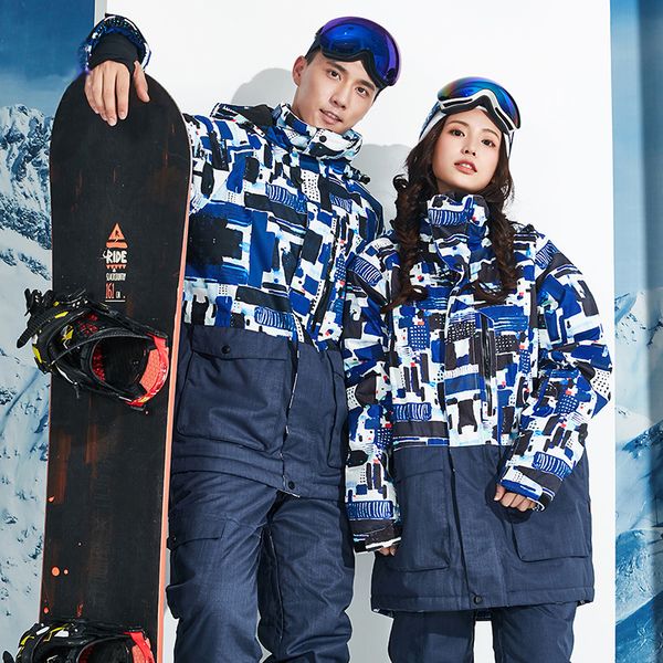 

new winter men women ski suit outdoor snowboard jacket double board snow pants waterproof skiing set sportswear warm windproof