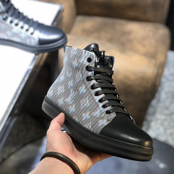 

2020 a3 new fashion trend high casual men's shoes, comfortable luxury men's shoes original box packaging zapatos hombre, Black