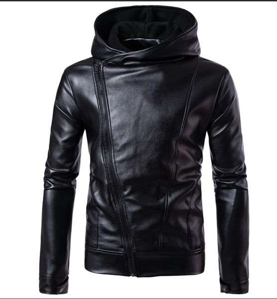 

men leather jacket new arrival men's fashion classic style decorative leather coat, Black