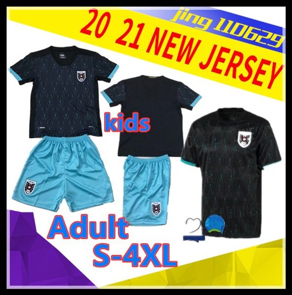 

kids kit size: s-4xl 2020 2021 men austria me soccer jersey 20 21 alaba arnautovic sabitzer grillitsch camisetas national team away black f, Black;yellow