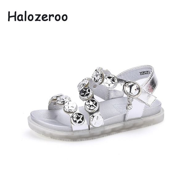 

2020 summer kids princess sandals baby girls rivet black sandals children casual shoes fashion beach soft flats, Black;red