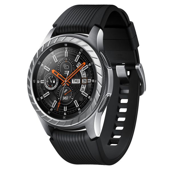 

for samsung watch ring 46mm bezel ring adhesive cover metal comfort & secure design high-quality stainless steel watch ring, Black