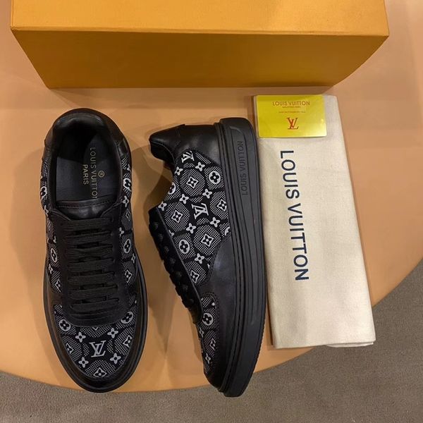 

2020 f5 new fashion casual men's shoes, comfortable luxury men's shoes leather sneakers original box packaging zapatos hombre, Black