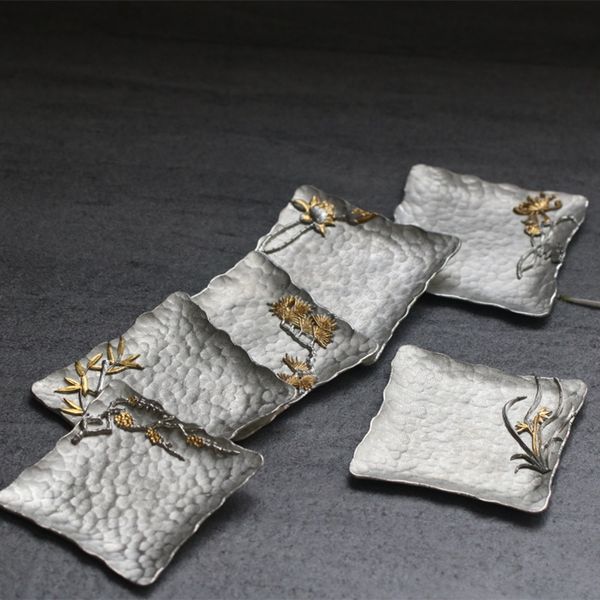 

planters & pots set handmade pure tin cup holder accessories ceremony zero mat