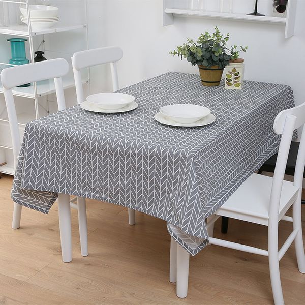

household waterproof linen rectangle tablecloth plaid print multifunctional table cover home kitchen decoration tablecloth dh1400 t03