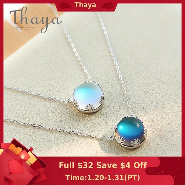 

thaya 55cm aurora pendant necklace halo crystal gemstone s925 silver scale light necklace for women elegant jewelry gift