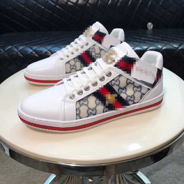

fashion designer luxury men women shoes sneakers white black ace embroidery bee tiger head snake red heart casual flat espadrilles trainers