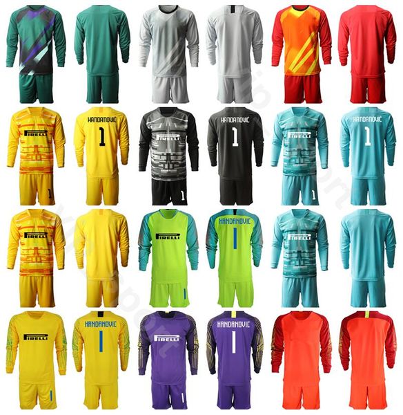 

2019 2020 long sleeve goalkeeper goalie soccer 87 candreva jersey set 1 handanovic 46 berni 27 padelli football shirt kits uniform, Black