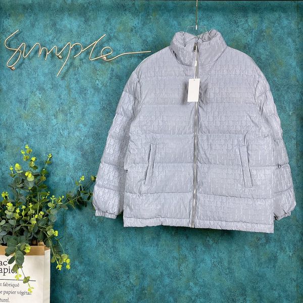 

2020 autumn winter europe france paris fashion full of letters super strong reflective down jacket winter warm men, Black
