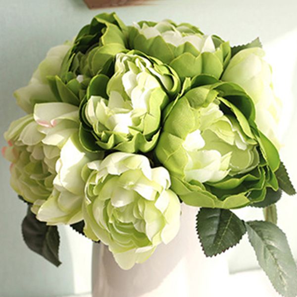

4color artificial peony bouquet fake flower wedding party home bridal decoration