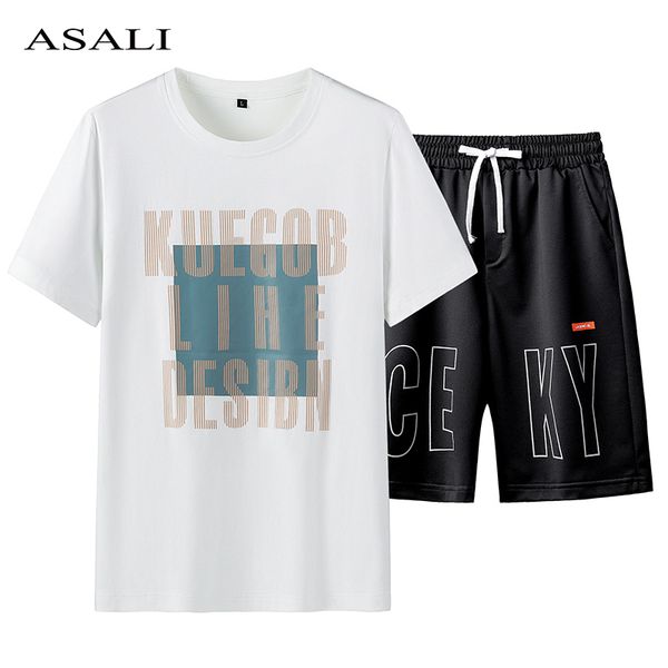 

men summer sportsuits set 2020 new mens o-collar fashion 2 pieces t-shirt shorts tracksuit male fitness suits 2pc short sets, Gray