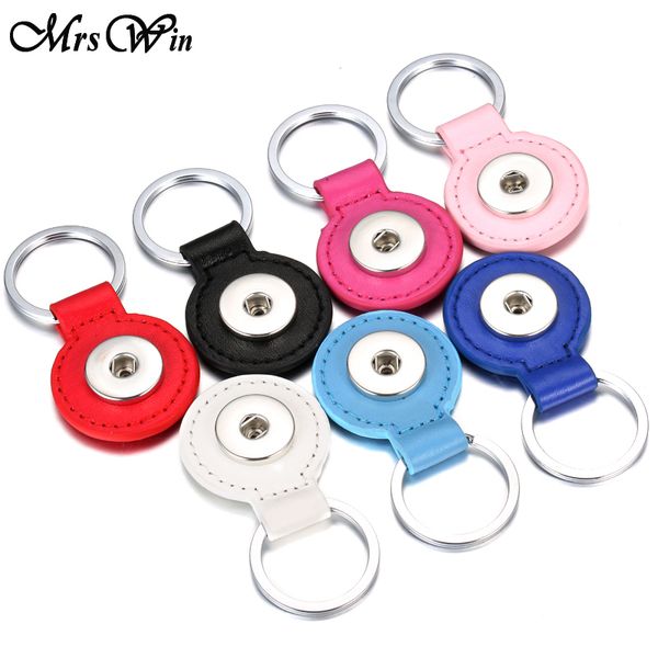 

wholesale 7 colors leather snap keychains women's fashion 18mm diy snap keyring key chains fit snap jewelry leather keychain, Golden;silver