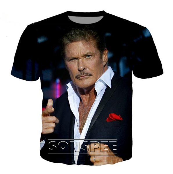 

new hip hop david hasselhoff 3d printing мужчины женщины тенниска punk rock streetwear вскользь harajuku рубашки с коротким рукавом k1336, White;black