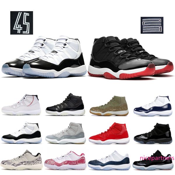 

2019 resale bred 11 11s mens basketball shoes space jam concord 45 heiress black low green snake men women sneakers designer shoes