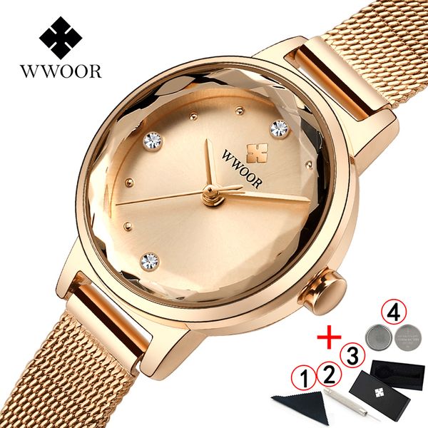 

reloj wwoor mujer women watches 2019 famous luxury brands stainless steel bracelet watches for women 2019 quartz ladies, Slivery;brown