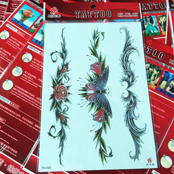 

aimei waist and leg tattoo sticker waterproof woman lasting shaving abdomen scar flower butterfly body painting sticker